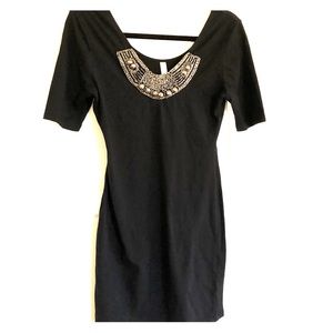 Black embellished dress